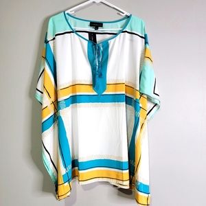 Lane Bryant Lightweight Top Cover Up Kimono Batwing Sleeve Multicolor Size 18/20